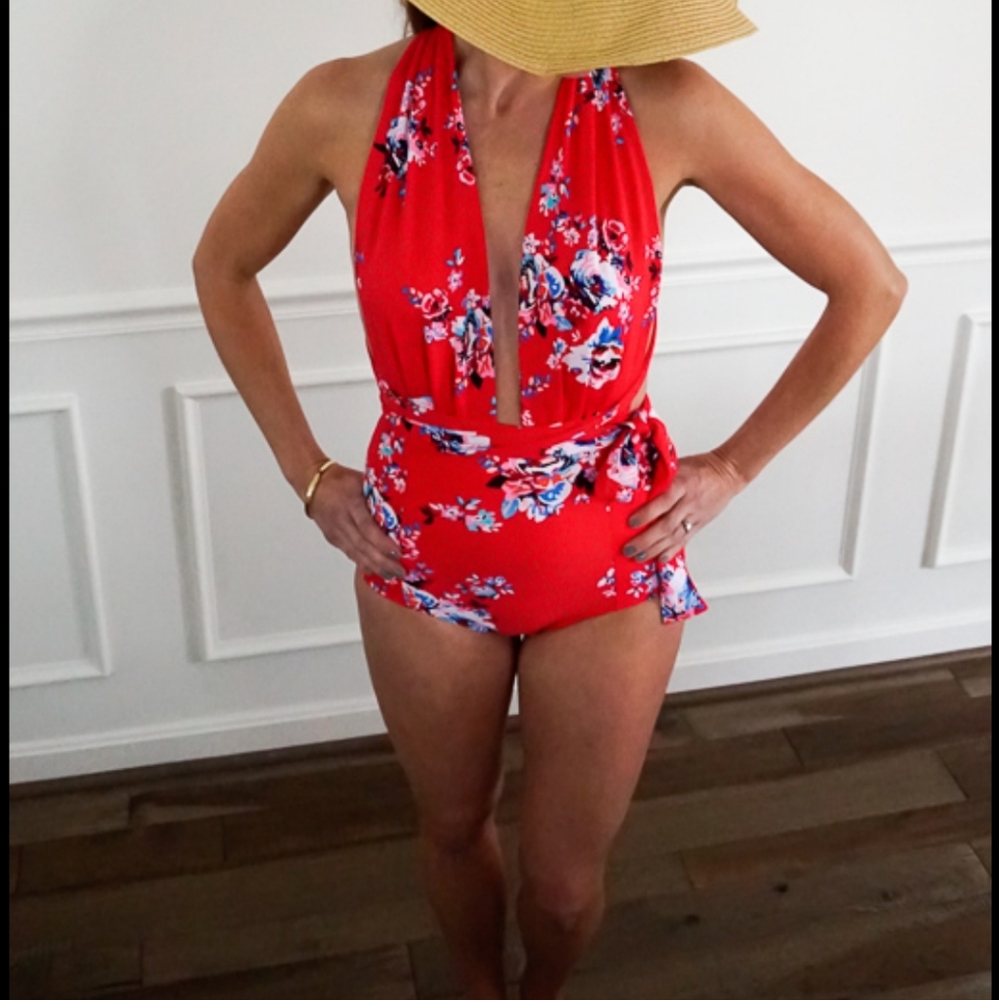 NWT Cocoship Retro Backless One Piece Swimsuit